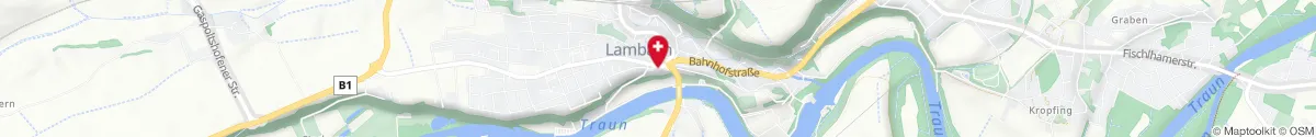 Map representation of the location for Apotheke Lambach in 4650 Lambach